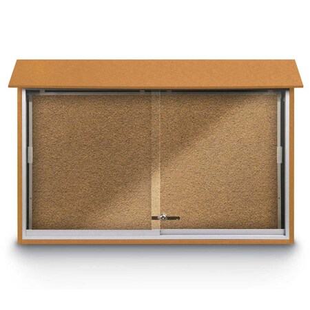 United Visual Products Outdoor Enclosed Combo Board, 72"x36", Bronze Frame/Blue & Ultramarine UVCB7236ODBZ-BLUE-ULTMAR